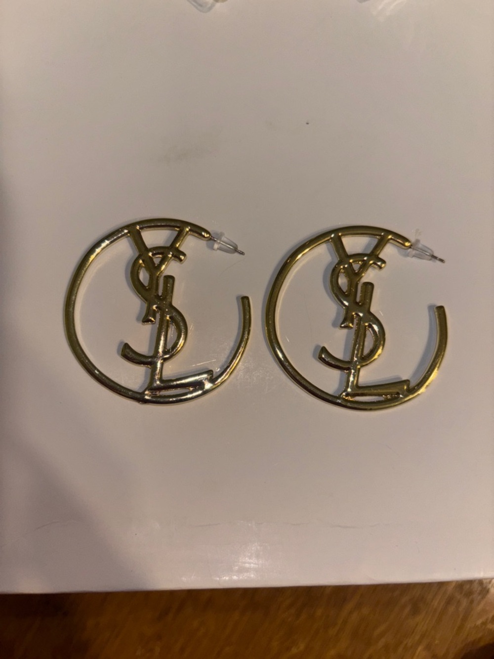 Gold Logo Hoop Earrings
